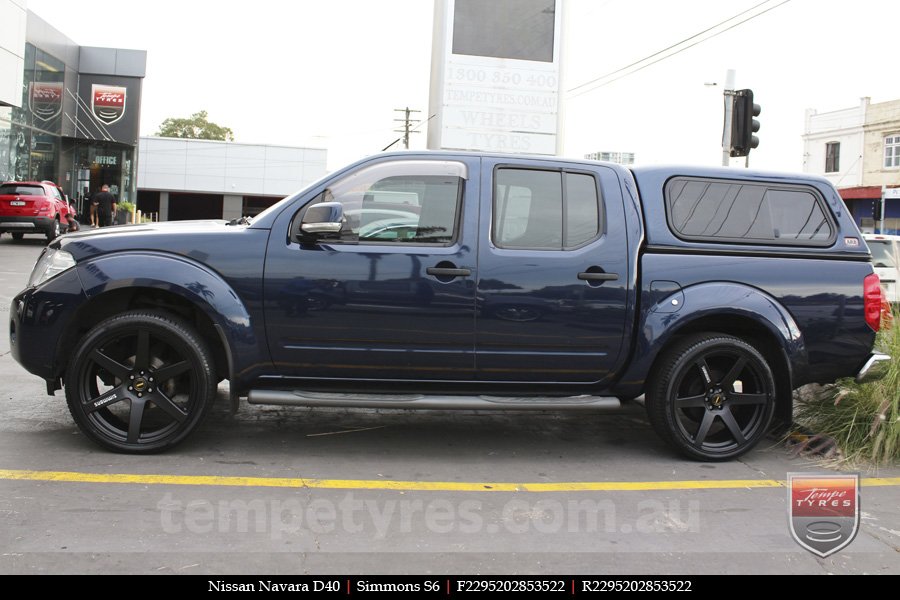 22x9.5 Simmons S6 Matte Black on NISSAN NAVARA D40