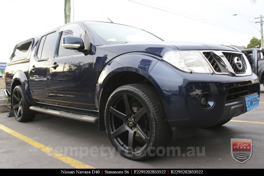 22x9.5 Simmons S6 Matte Black on NISSAN NAVARA D40