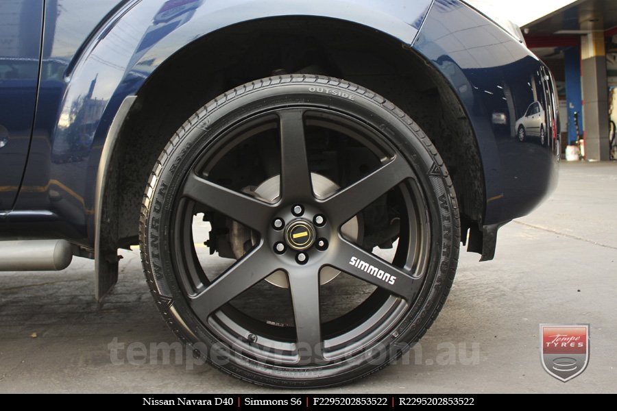 22x9.5 Simmons S6 Matte Black on NISSAN NAVARA D40