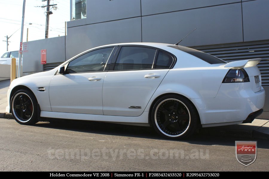 20x8.5 20x9.5 Simmons FR-1 Gloss Black on HOLDEN COMMODORE VE