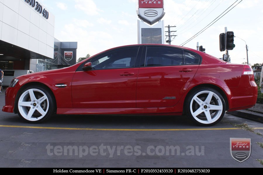 20x8.5 20x10 Simmons FR-C Full White NCT on HOLDEN COMMODORE VE