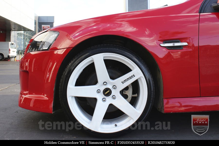 20x8.5 20x10 Simmons FR-C Full White NCT on HOLDEN COMMODORE VE