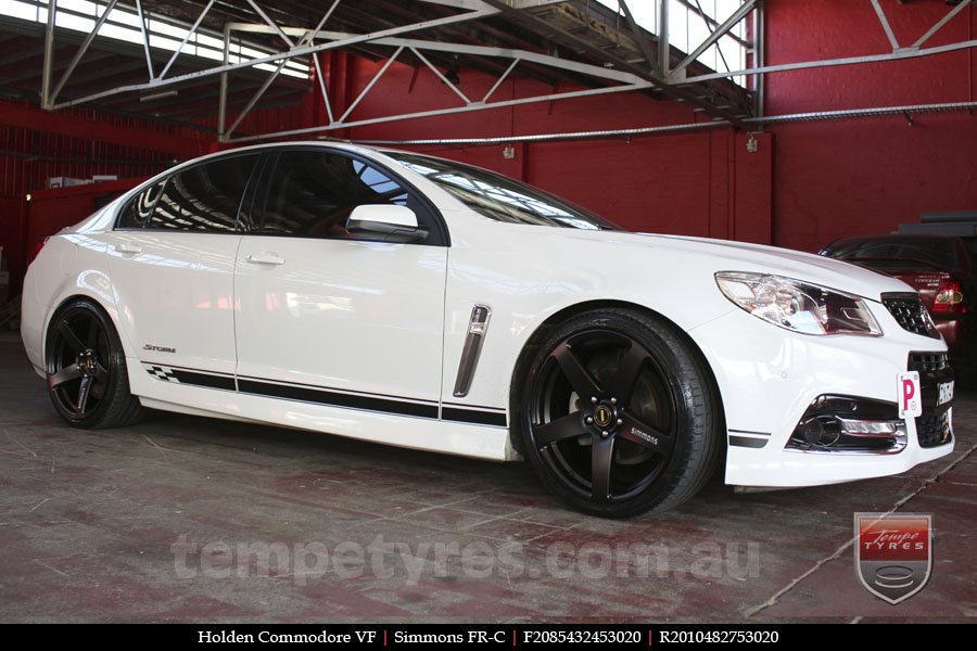 20x8.5 20x10 Simmons FR-C Full Satin Black on HOLDEN COMMODORE