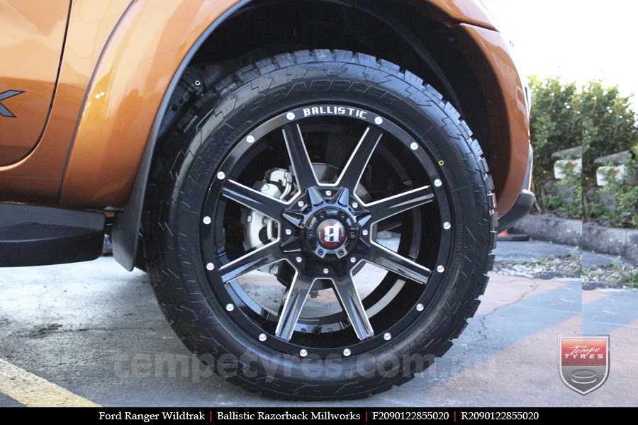 20x9.0 Ballistic Razorback Millworks on FORD RANGER WILDTRAK