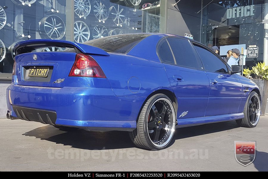 20x8.5 20x9.5 Simmons FR-1 Gloss Black on HOLDEN COMMODORE VZ 