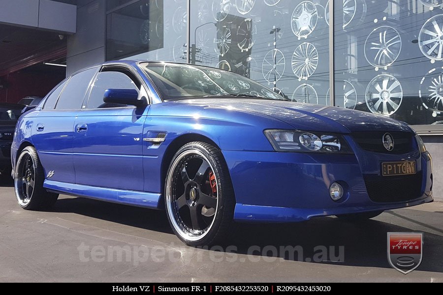 20x8.5 20x9.5 Simmons FR-1 Gloss Black on HOLDEN COMMODORE VZ 