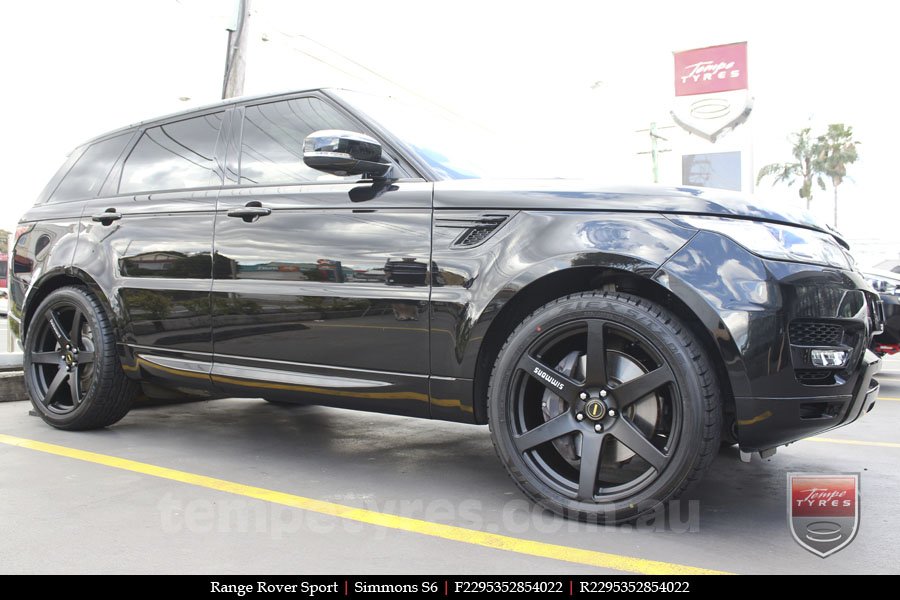 22x9.5 Simmons S6 Matte Black on RANGE ROVER SPORT