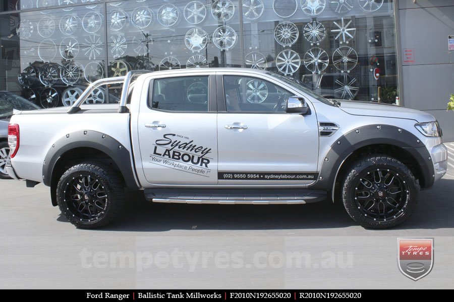 20x10 Ballistic Tank Millworks on FORD RANGER