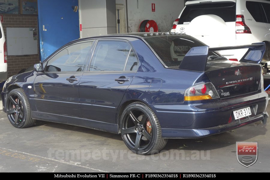 18x8.0 18x9.0 Simmons FR-C Matte Black NCT on MITSUBISHI EVOLUTION