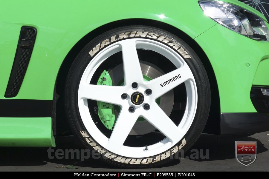 20x8.5 20x10 Simmons FR-C Full White NCT on HOLDEN COMMODORE