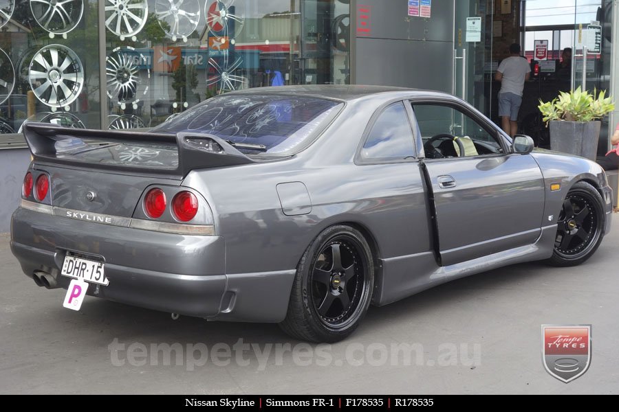 17x8.5 17x9.5 Simmons FR-1 Satin Black on NISSAN SKYLINE