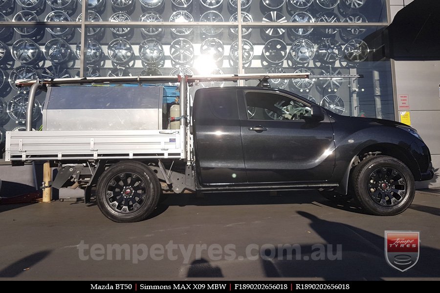 18x9.0 Simmons MAX X09 MBW on MAZDA BT50