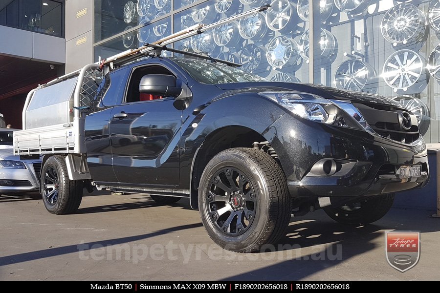 18x9.0 Simmons MAX X09 MBW on MAZDA BT50