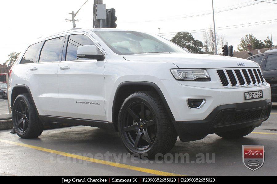 20x9.0 Simmons S6 Matte Black NCT on JEEP GRAND CHEROKEE