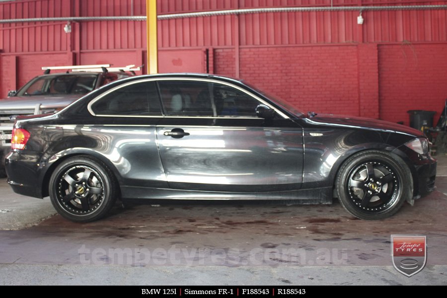 18x8.5 18x9.5 Simmons FR-1 Satin Black on BMW 1 SERIES