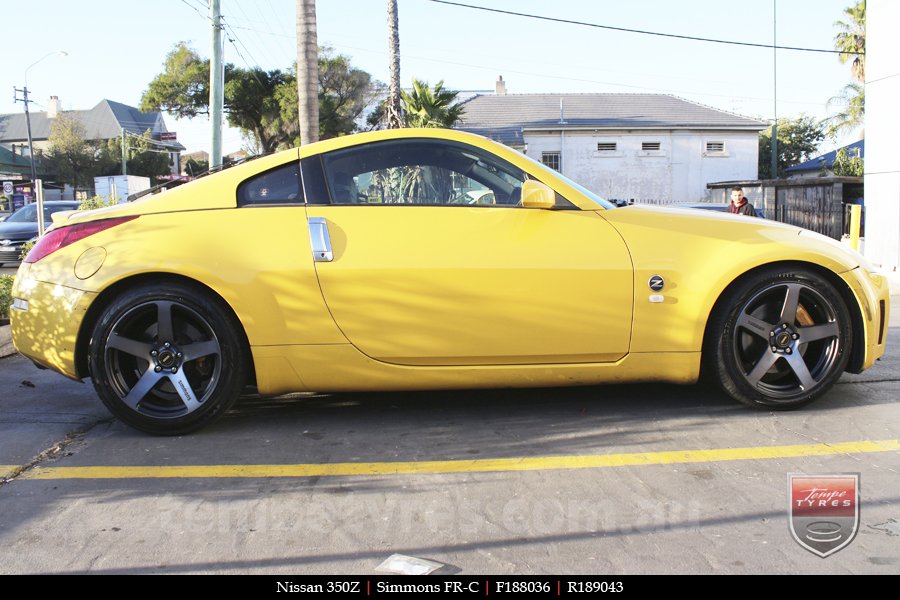 18x8.0 18x9.0 Simmons FR-C Black Tint NCT on NISSAN 350Z