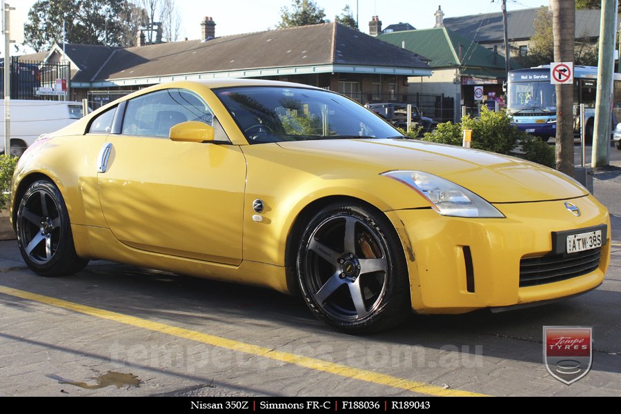 18x8.0 18x9.0 Simmons FR-C Black Tint NCT on NISSAN 350Z