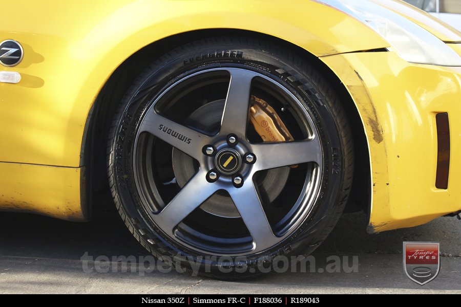 18x8.0 18x9.0 Simmons FR-C Black Tint NCT on NISSAN 350Z