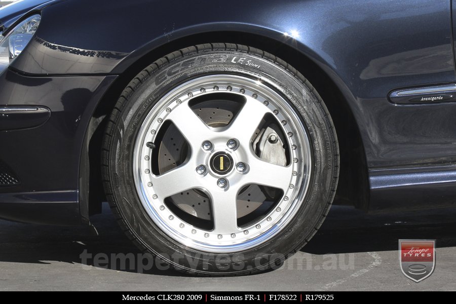 17x8.5 17x9.5 Simmons FR-1 Silver on MERCEDES CLK-Class