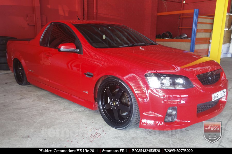 20x8.5 20x9.5 Simmons FR-1 Satin Black on HOLDEN COMMODORE VE