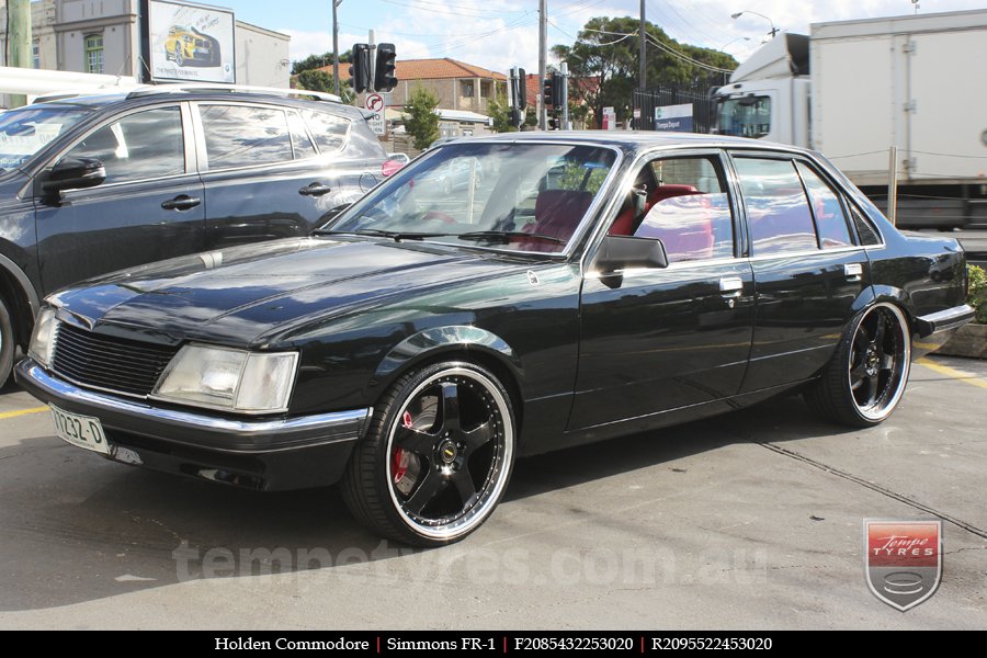 20x8.5 20x9.5 Simmons FR-1 Gloss Black on HOLDEN COMMODORE 