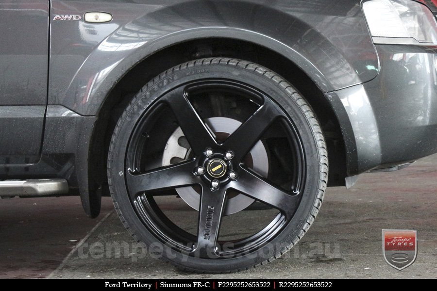 22x9.5 Simmons FR-C Full Satin Black NCT on FORD TERRITORY