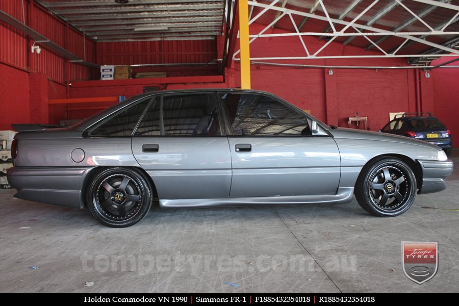 18x8.5 18x9.5 Simmons FR-1 Satin Black on HOLDEN COMMODORE 