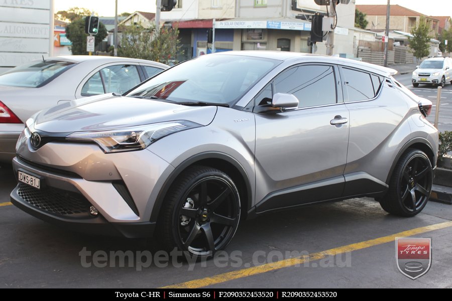 20x9.0 Simmons S6 Matte Black NCT on TOYOTA C-HR