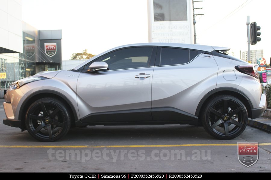 20x9.0 Simmons S6 Matte Black NCT on TOYOTA C-HR