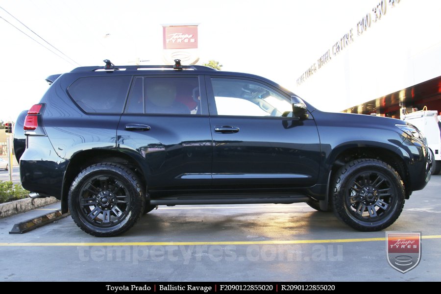 20x9.0 Ballistic Ravage Flat Black on TOYOTA PRADO