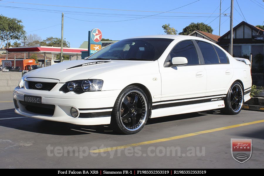 19x8.5 19x9.5 Simmons FR-1 Gloss Black on FORD FALCON