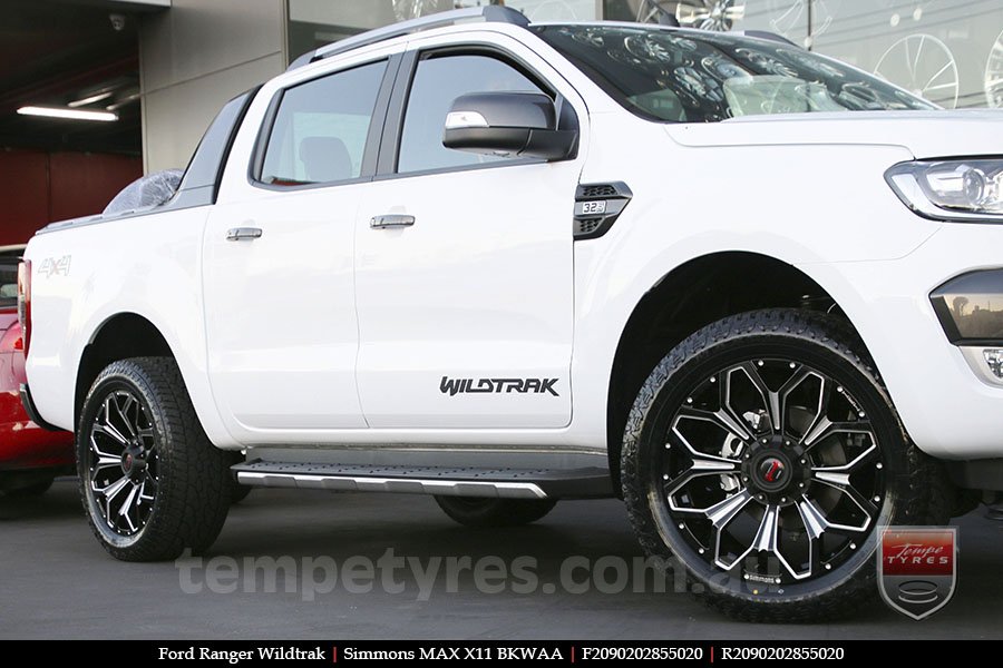 20x9.0 Simmons MAX X11 BKWAA on FORD RANGER WILDTRAK