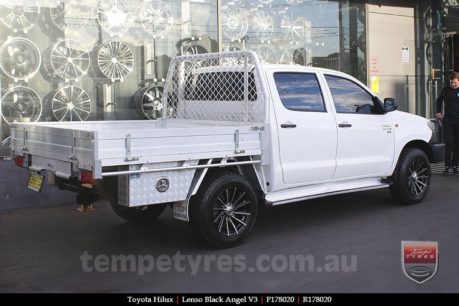 17x8.0 Lenso Black Angel V3 on TOYOTA HILUX