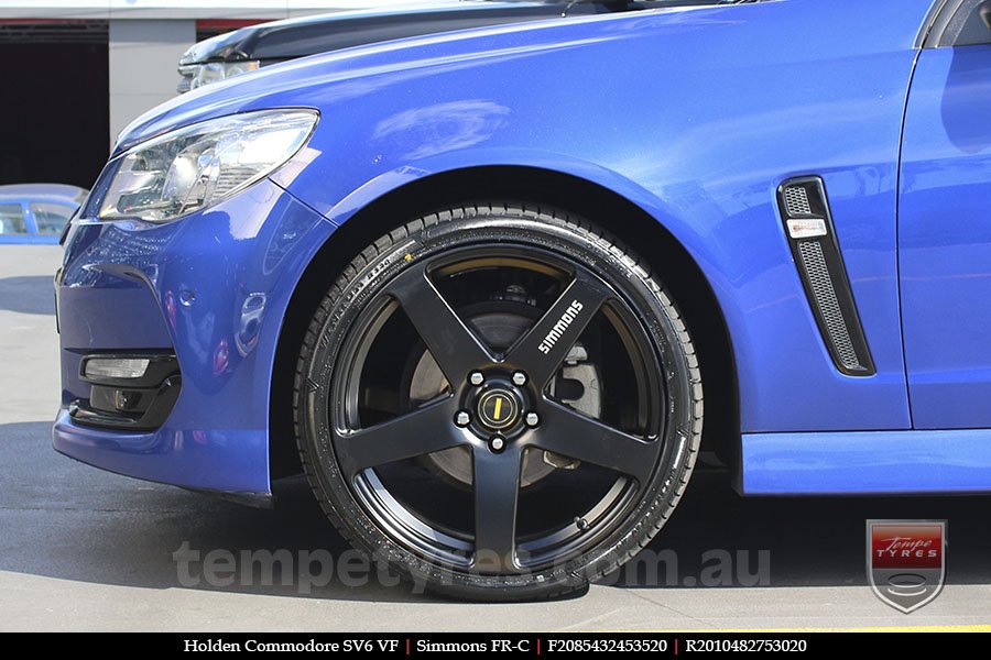 20x8.5 20x10 Simmons FR-C Full Satin Black on HOLDEN COMMODORE