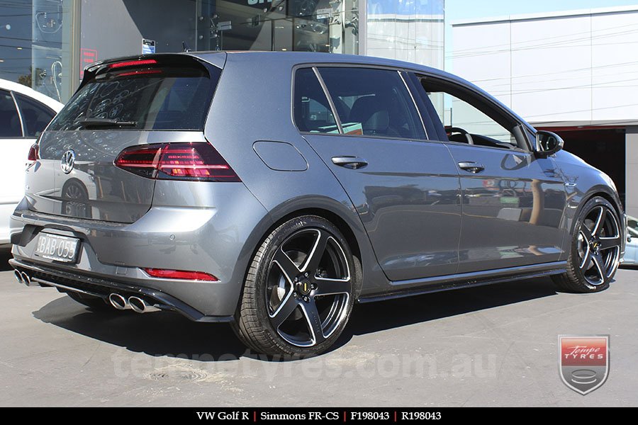 19x8.0 19x9.0 Simmons FR-CS Satin Black NCT on VW GOLF R