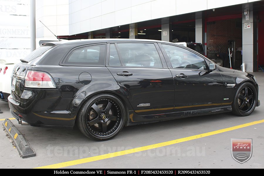 20x8.5 20x9.5 Simmons FR-1 Satin Black on HOLDEN COMMODORE VE