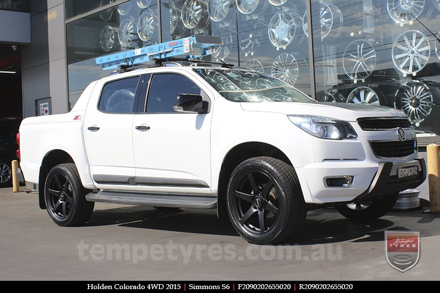 20x9.0 Simmons S6 Matte Black NCT on HOLDEN COLORADO