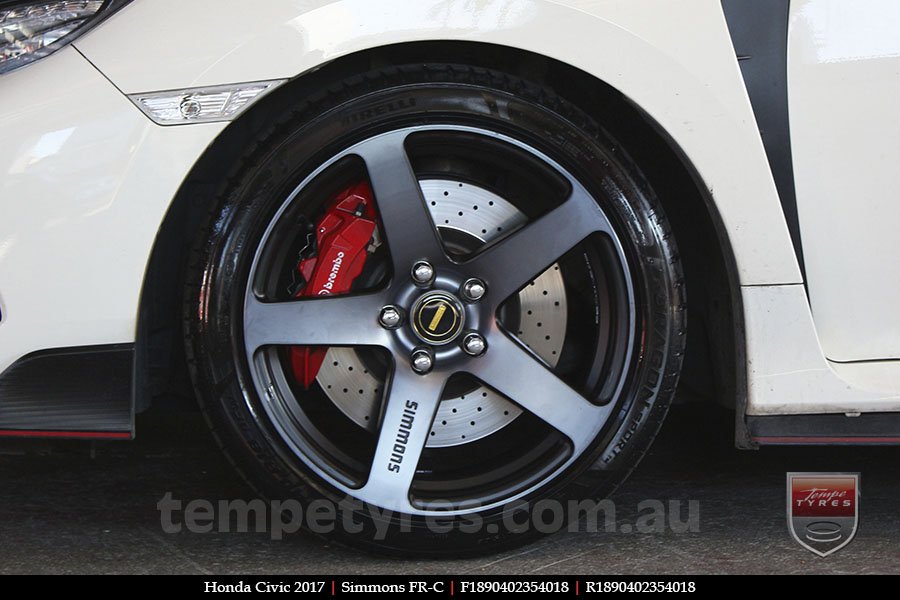 18x8.0 18x9.0 Simmons FR-C Black Tint NCT on HONDA CIVIC