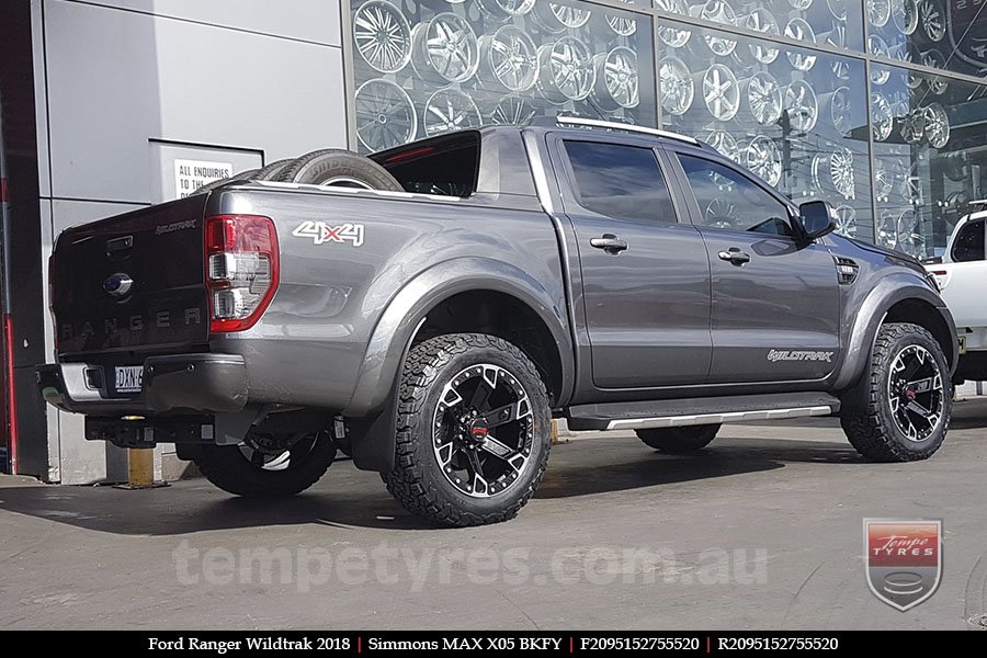 20x9.5 Simmons MAX X05 BKFY on FORD RANGER WILDTRAK