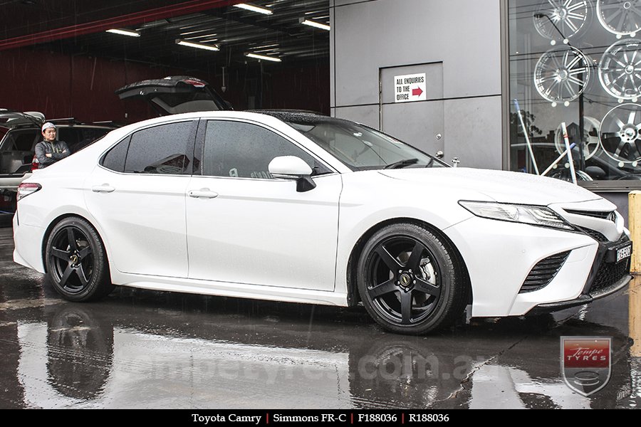 18x8.0 18x9.0 Simmons FR-C Matte Black NCT on TOYOTA CAMRY