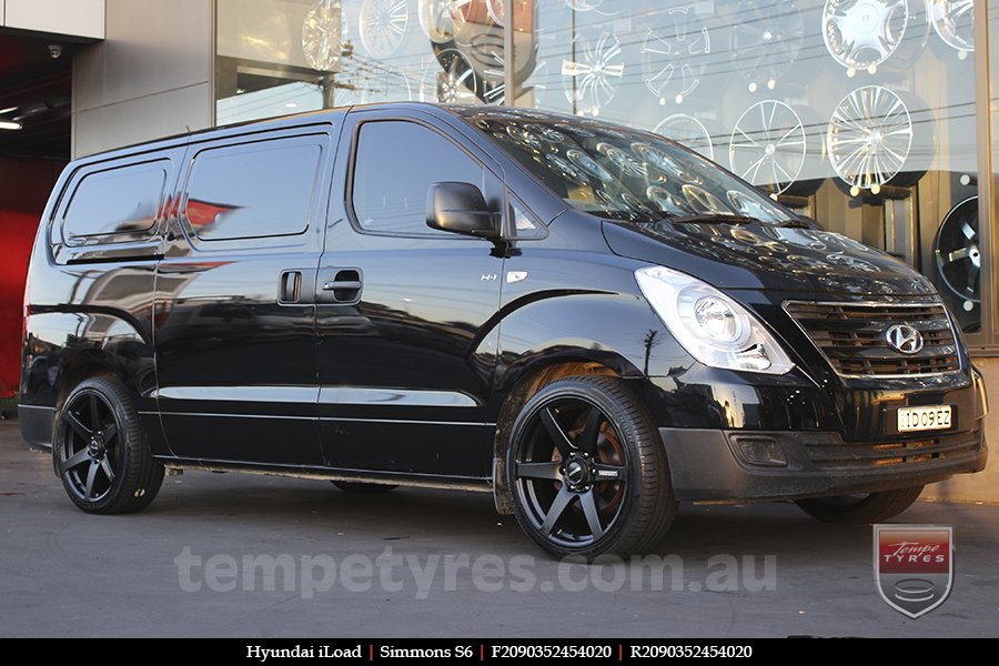 20x9.0 Simmons S6 Matte Black on HYUNDAI iLOAD