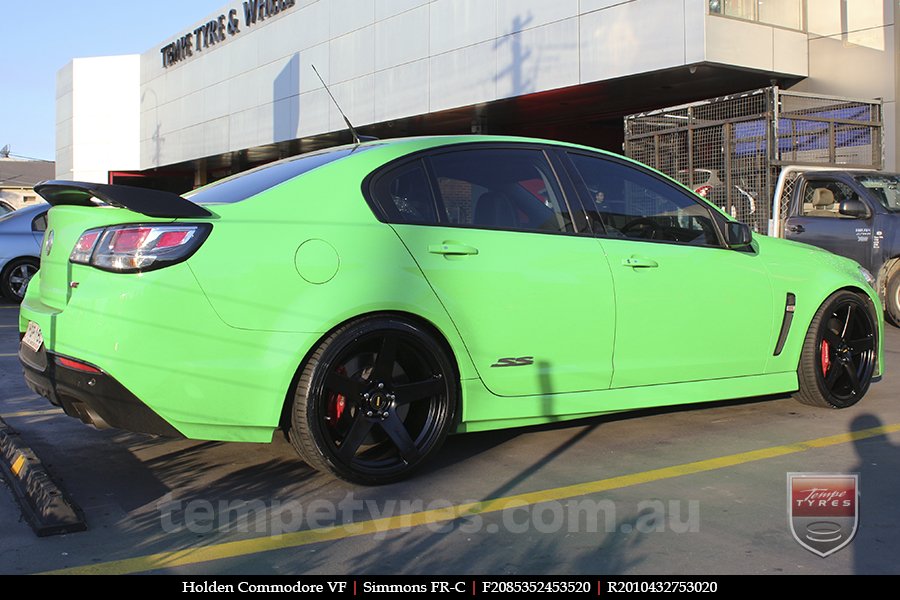 20x8.5 20x10 Simmons FR-C Full Satin Black on HOLDEN COMMODORE 