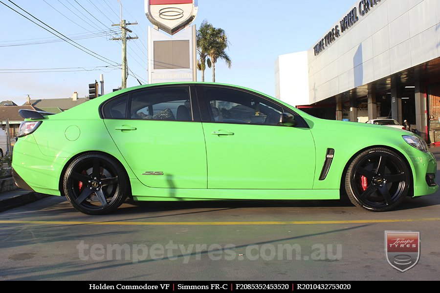 20x8.5 20x10 Simmons FR-C Full Satin Black on HOLDEN COMMODORE 