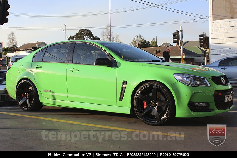 20x8.5 20x10 Simmons FR-C Full Satin Black on HOLDEN COMMODORE 