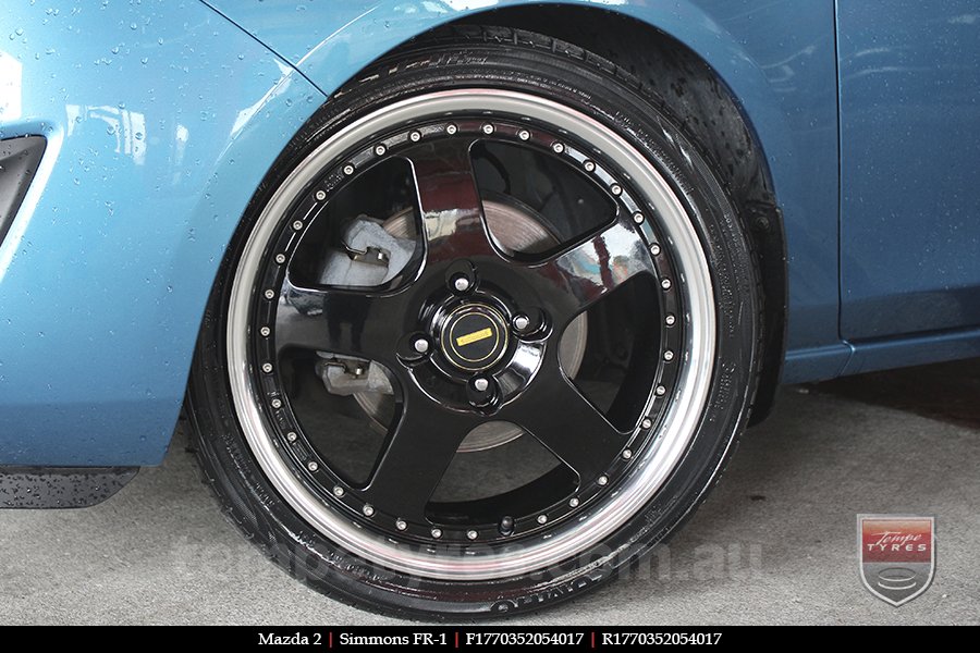 17x7.0 17x8.5 Simmons FR-1 Gloss Black on MAZDA 2