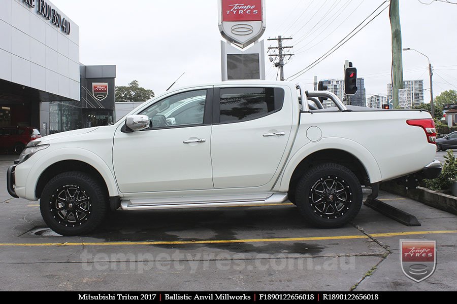 18x9.0 Ballistic Anvil Millworks on MITSUBISHI TRITON