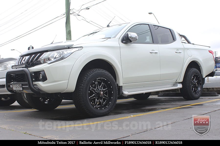 18x9.0 Ballistic Anvil Millworks on MITSUBISHI TRITON