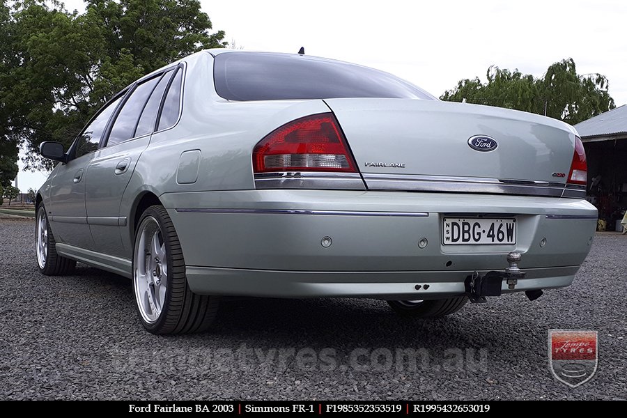 19x8.5 19x9.5 Simmons FR-1 Silver on FORD FAIRLANE