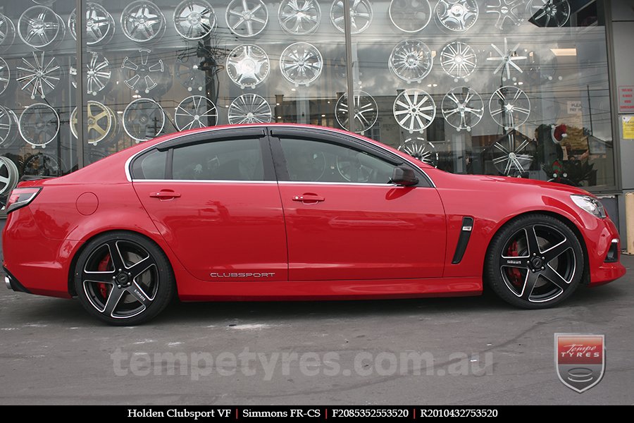 20x8.5 20x10 Simmons FR-CS Satin Black on HOLDEN CLUBSPORT