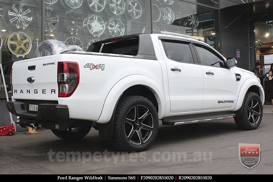 20x9.0 Simmons S6S Matte Black on FORD RANGER WILDTRAK